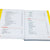 The What Your Kindergartener Needs to Know book open to show the contents on a white page with a yellow boarder along the outsides of the pages. The section titles are in red with green subsection titles and black text below. Section 3 is titled “Visual Arts” and Section 4 is titled “Music.”