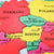 Close up of the Europe Geo Puzzle. The put-together pieces show Germany, Czech Republic, Austria, Slovenia, Poland, Croatia, and the edges of several nearby countries. It also shows the name of each countries' capitol, along with the name of each country. Each country is a different color. The colors are red, yellow, green, and pink.