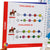 A close up of the Horse Academy game instruction booklet. The booklet is spiral bound and the page shows the girl on the horse piece, then colored dots with letters in them in a line that curls around under and leads to a gate. This is the sequence that is needed to solve the puzzle. There is a red boarder on the left and bottom and the text “expert” on the left side.