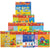 A pyramid of Bambino L U K books spread out to show partial covers. Each cover is a different color with illustrations on each. The top row of 2 books shows numbers and are math and counting books. The next row of 3 books are for concentration. The 5 books in the next row are more concentration and brain game books. The 6 books at the bottom are spot the differences and identifying and relating along with the starter book.